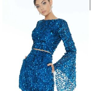 Ashley Lauren 4288 Formal Two Piece Romper Shorts and Top 0